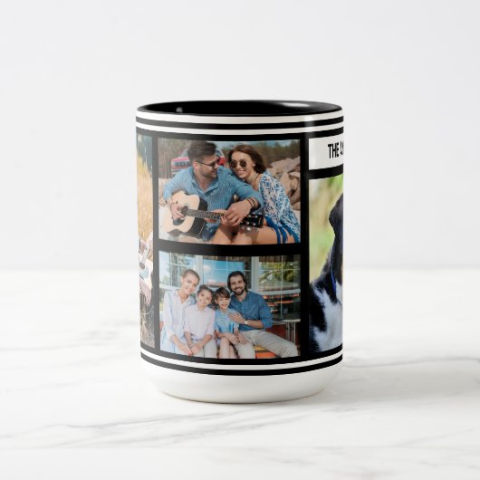 シンプルカスタム家族フォトコラージュマグ ツートーンマグカップ (中央)