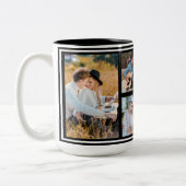 シンプルカスタム家族フォトコラージュマグ ツートーンマグカップ (左)