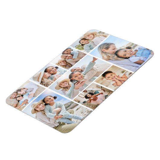 シンプルカスタム家族フォトコラージュ マグネット (左側)