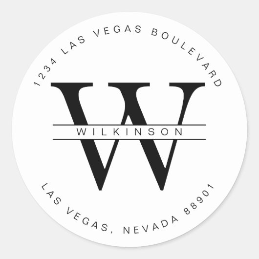 シンプルカスタム差出人住所ラベル ラウンドシール (正面)