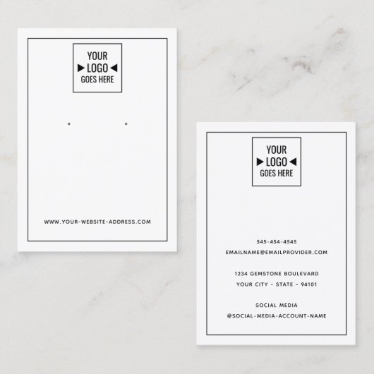 シンプルカスタム店舗ロゴジュエリー表示カード 名刺 (正面/裏面)
