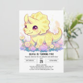 シンプルカスタム恐竜デジタル誕生日 招待状 (スタンド正面)