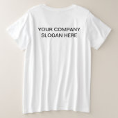 シンプルカスタム文字ロゴ プラスサイズTシャツ (デザイン裏面)