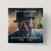 シンプルカスタム文字葬儀/記念写真トリビュート 缶バッジ (正面)