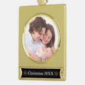 シンプルカスタム文字 ゴールドプレートバナーオーナメント (左)