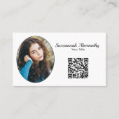 シンプルカスタム楕円形フォトQRコード名刺 名刺 (正面)