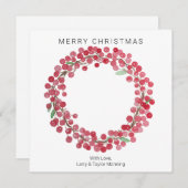 シンプルカスタム水カラークリスマスカード シーズンカード (正面/裏面)