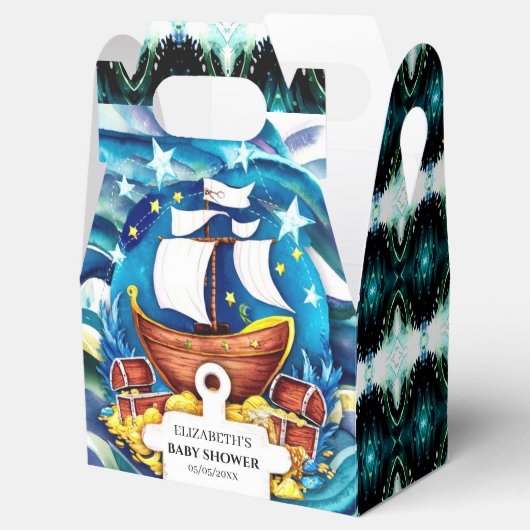 シンプルカスタム海賊赤ちゃんシャワー フェイバーボックス (オープン)