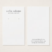 シンプルカスタム白黒イヤリングホルダーカード (正面&裏面)