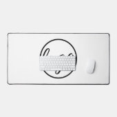 シンプルカスタム白黒ロゴビジネスモダン デスクマット (キーボード&マウス)