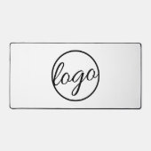 シンプルカスタム白黒ロゴビジネスモダン デスクマット (正面)