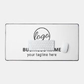 シンプルカスタム白黒ロゴビジネス デスクマット (キーボード&マウス)