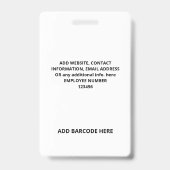 シンプルカスタム社員番号写真バーコードBADG バッジ (裏面)