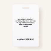 シンプルカスタム社員番号写真バーコードBADG バッジ (裏面)