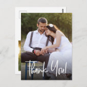 シンプルカスタム結婚式の写真の手書きスクリプト ポストカード (正面/裏面)