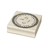 シンプルカスタム葉イニシャルScript Round結婚's ラバースタンプ (スタンプ)