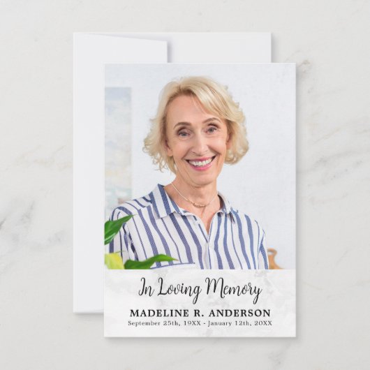 シンプルカスタム記念撮影悔やみや弔慰 サンキューカード (正面)