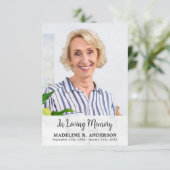 シンプルカスタム記念撮影悔やみや弔慰 サンキューカード (スタンド正面)