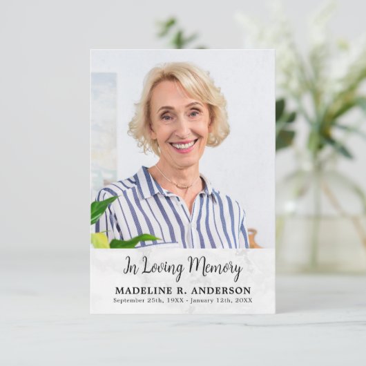 シンプルカスタム記念撮影悔やみや弔慰 サンキューカード (スタンド正面)