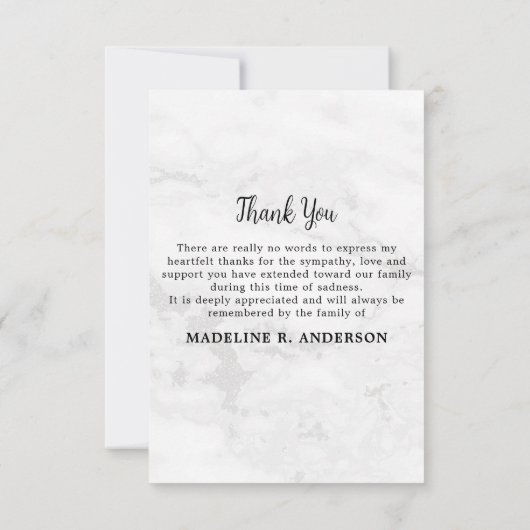 シンプルカスタム記念撮影悔やみや弔慰 サンキューカード (裏面)