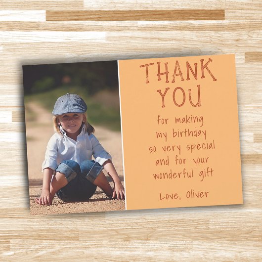 シンプルカスタム誕生日 サンキューカード