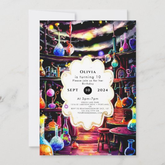 シンプルカスタム誕生日 招待状 (正面)