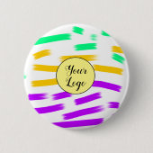 シンプルカスタム黄色の青色の水彩（ミニ） 缶バッジ (正面)