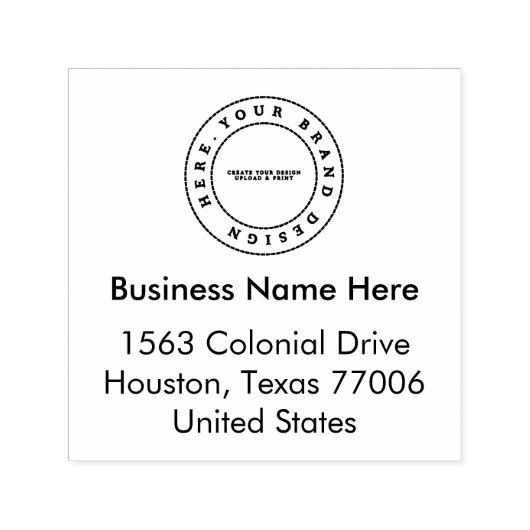 シンプルカスタム | 名前とアドレス セルフインキングスタンプ (デザイン)