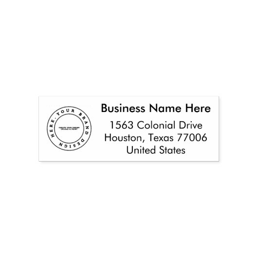 シンプルカスタム | 名前とアドレス セルフインキングスタンプ (デザイン)