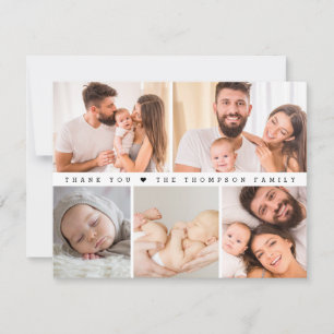 シンプルカスタムBaby Shower Photo Collage サンキューカード
