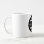 シンプルカスタムBLACK mandala monogramあなたの名前を追加 コーヒーマグカップ (左)