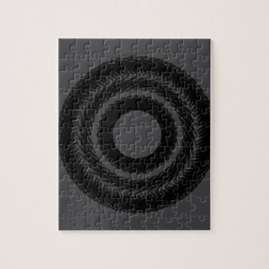 シンプルカスタムBLACK mandala monogramあなたの名前を追加 ジグソーパズル (縦)