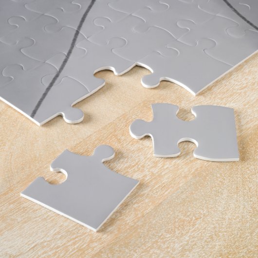 シンプルカスタムBLACK mandala monogramあなたの名前を追加 ジグソーパズル (側面)