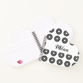 シンプルカスタムBLACK mandala monogramあなたの名前を追加 ノートブック (内部)