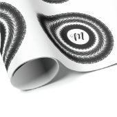 シンプルカスタムBLACK mandala monogramあなたの名前を追加 ラッピングペーパー (ロールコーナー)