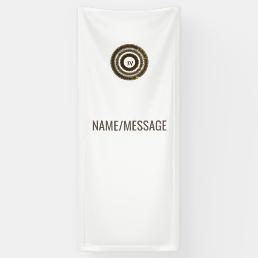 シンプルカスタムBLACK mandala monogramあなたの名前を追加 横断幕 (縦)