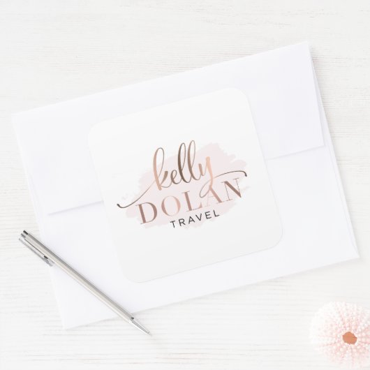 シンプルカスタムBusiness独自のロゴを追加 スクエアシール (封筒)