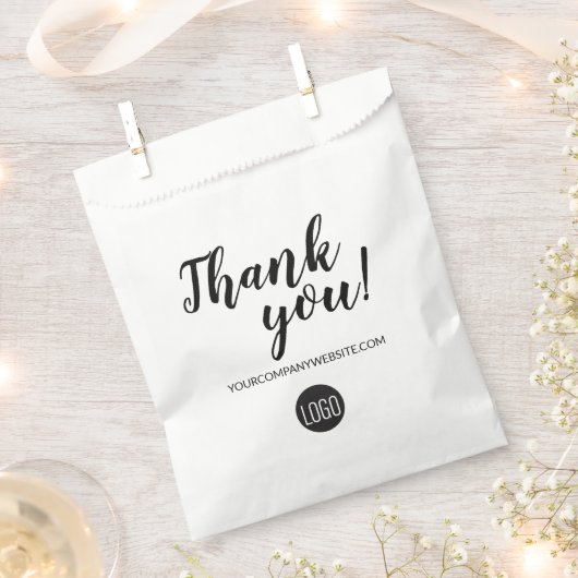 シンプルカスタムBusiness Logoありがとう フェイバーバッグ (クリップ留めされた状態)