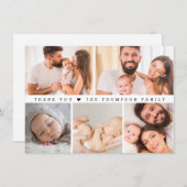 シンプルカスタムPhoto Collage Baby Shower サンキューカード (正面/裏面)