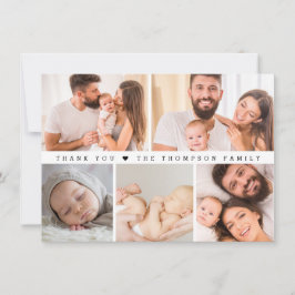 シンプルカスタムPhoto Collage Baby Shower サンキューカード