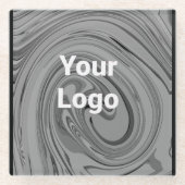 シンプルカスタムQRコード名を追加するロゴクラシックRo ガラスコースター (正面)