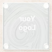 シンプルカスタムQRコード名を追加するロゴクラシックRo ガラスコースター (裏面)