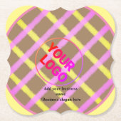 シンプルカスタムQRコード名を追加するロゴクラシックRo ペーパーコースター (正面)