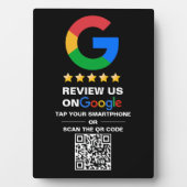 シンプルカスタムQrコードGoogle Review Black フォトプラーク (正面)