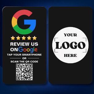 シンプルカスタムQrコードGoogle Review Black 名刺