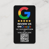 シンプルカスタムQrコードGoogle Review Black 名刺 (正面)