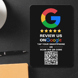 シンプルカスタムQrコードGoogle Review Business Black エンクロージャーカード
