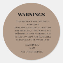 シンプルカスタムsmall business warnings製品ラベル