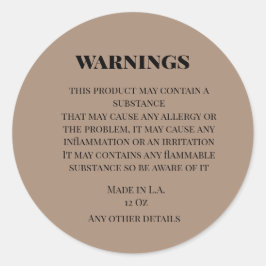 シンプルカスタムsmall business warnings製品ラベル ラウンドシール