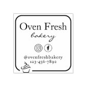 シンプルカップケーキビジネス名ベーカリー ラバースタンプ (インプリント)